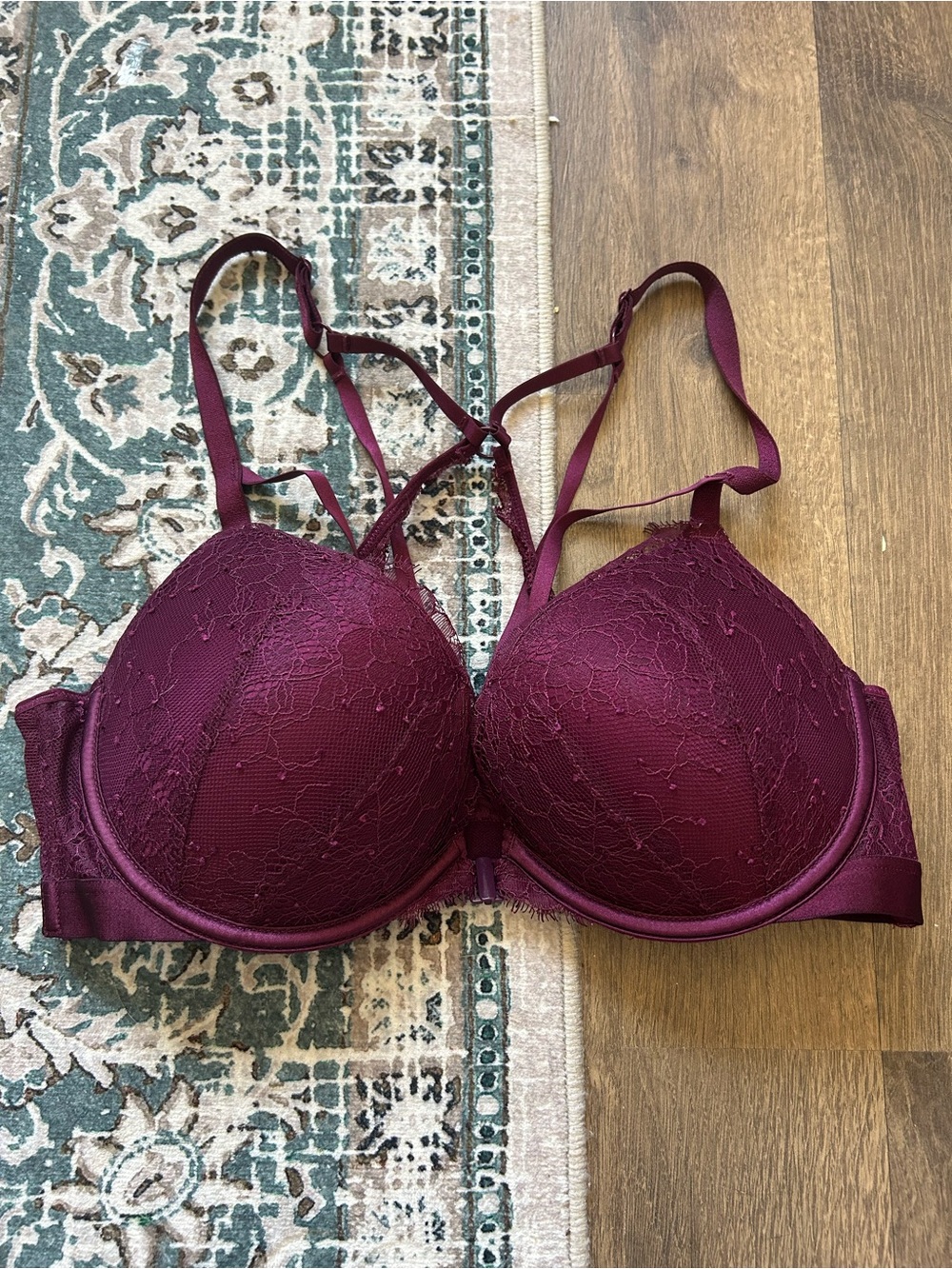 Victoria’s Secret Maroon Lace Very Sexy Push Up Bra